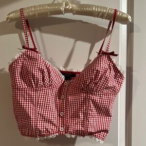 NWT Forever 21 Red and White Sleeveless Crop Camisole